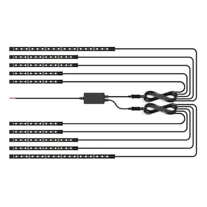 MT10 10-in-1 Silicone Light Strip Bluetooth APP Control Warning Light Motorcycle Chassis Atmosphere Light
