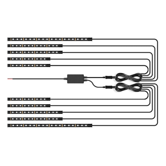 MT10 10-in-1 Silicone Light Strip Bluetooth APP Control Warning Light Motorcycle Chassis Atmosphere Light