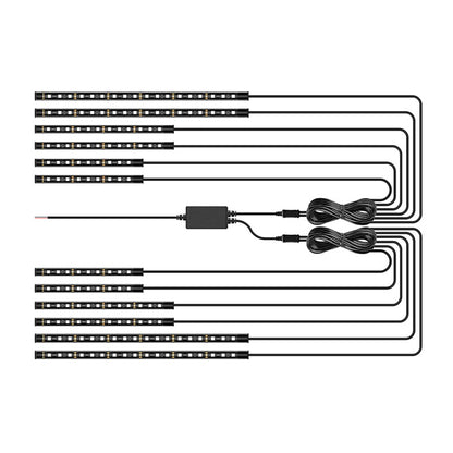 MT12 12-in-1 Motorbike Silicone Light Strip Bluetooth APP Control Motorcycle Decorative Atmosphere Light