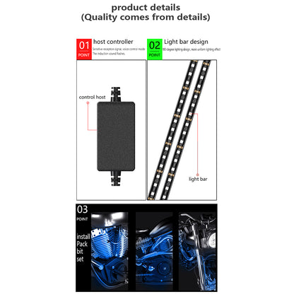 MT12 12-in-1 Motorbike Silicone Light Strip Bluetooth APP Control Motorcycle Decorative Atmosphere Light