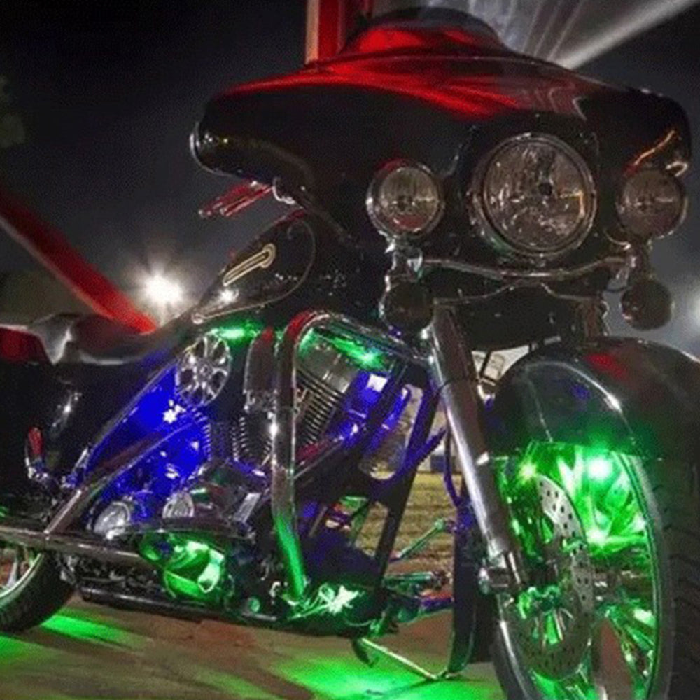 MT12 12-in-1 Motorbike Silicone Light Strip Bluetooth APP Control Motorcycle Decorative Atmosphere Light