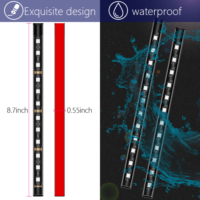 E2U USB 12V Monochrome Car Ambient Light Waterproof 48 LED Light Strip for Car Internal Decoration