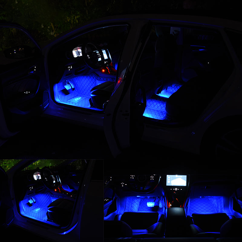 E2U USB 12V Monochrome Car Ambient Light Waterproof 48 LED Light Strip for Car Internal Decoration