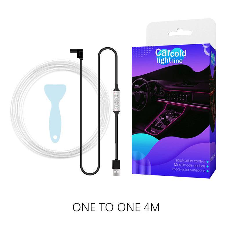 H4U 4m Car Interior Atmosphere RGB LED Flexible Light Strip USB Wire Control Decorative Cold Light Strip