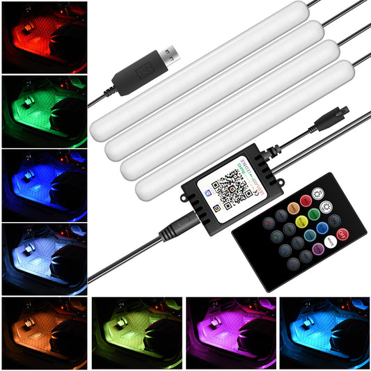 F12U Car Interior 48 LED Light Bar Strip 4 Music Control Modes USB 5V Car Ambient Lamp with APP / Remote Control