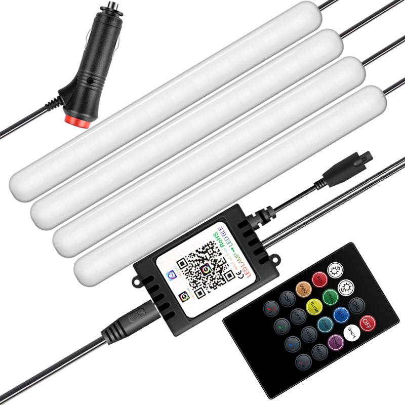 F12 48 LED Light Bar Strip 4 Music Control Modes Cigarette Lighter 12V Car Ambient Lamp with APP / Remote Control