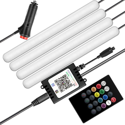 F12 48 LED Light Bar Strip 4 Music Control Modes Cigarette Lighter 12V Car Ambient Lamp with APP / Remote Control