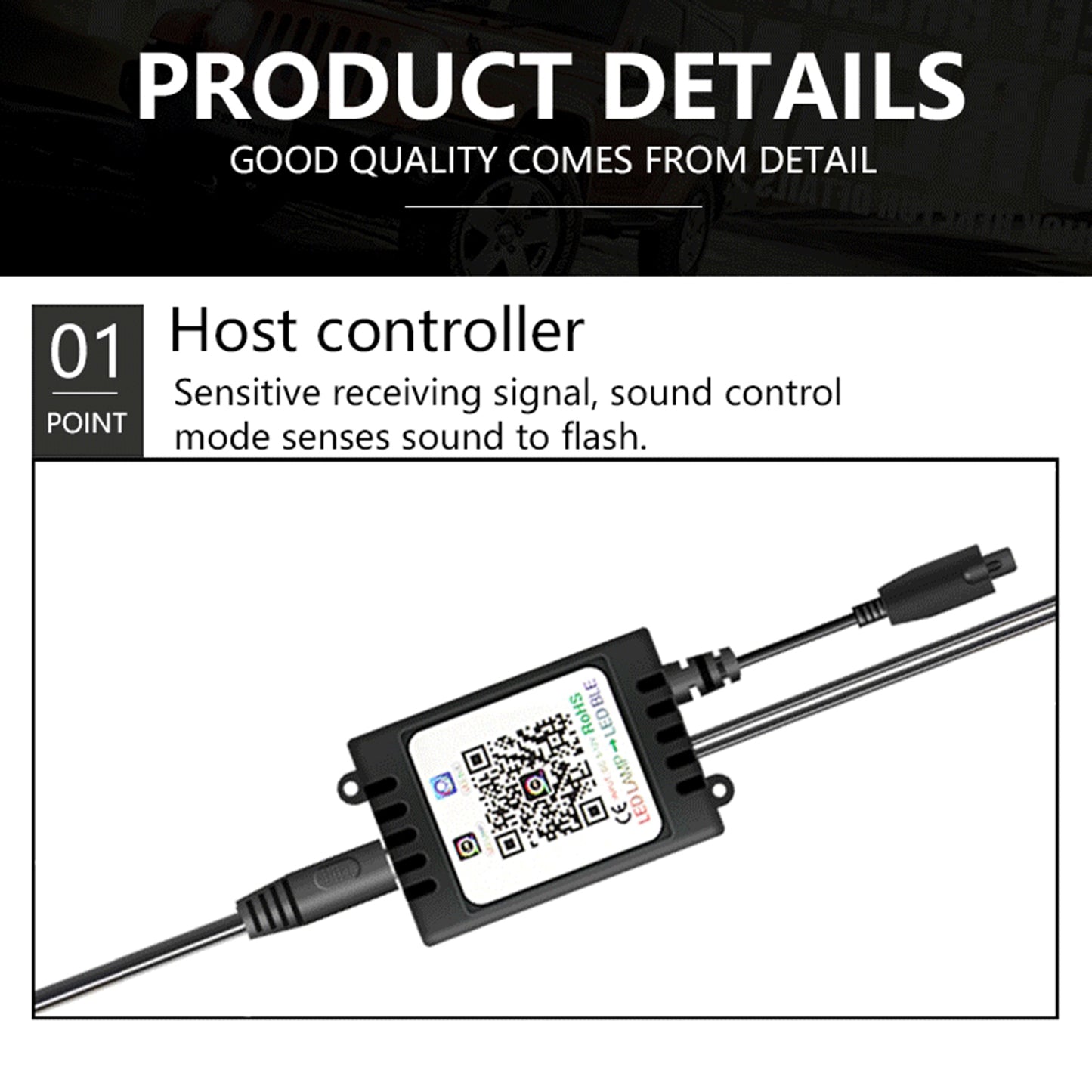 F12 48 LED Light Bar Strip 4 Music Control Modes Cigarette Lighter 12V Car Ambient Lamp with APP / Remote Control