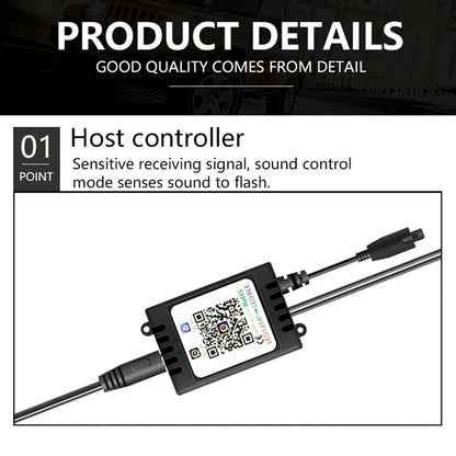 F12 48 LED Light Bar Strip 4 Music Control Modes Cigarette Lighter 12V Car Ambient Lamp with APP / Remote Control