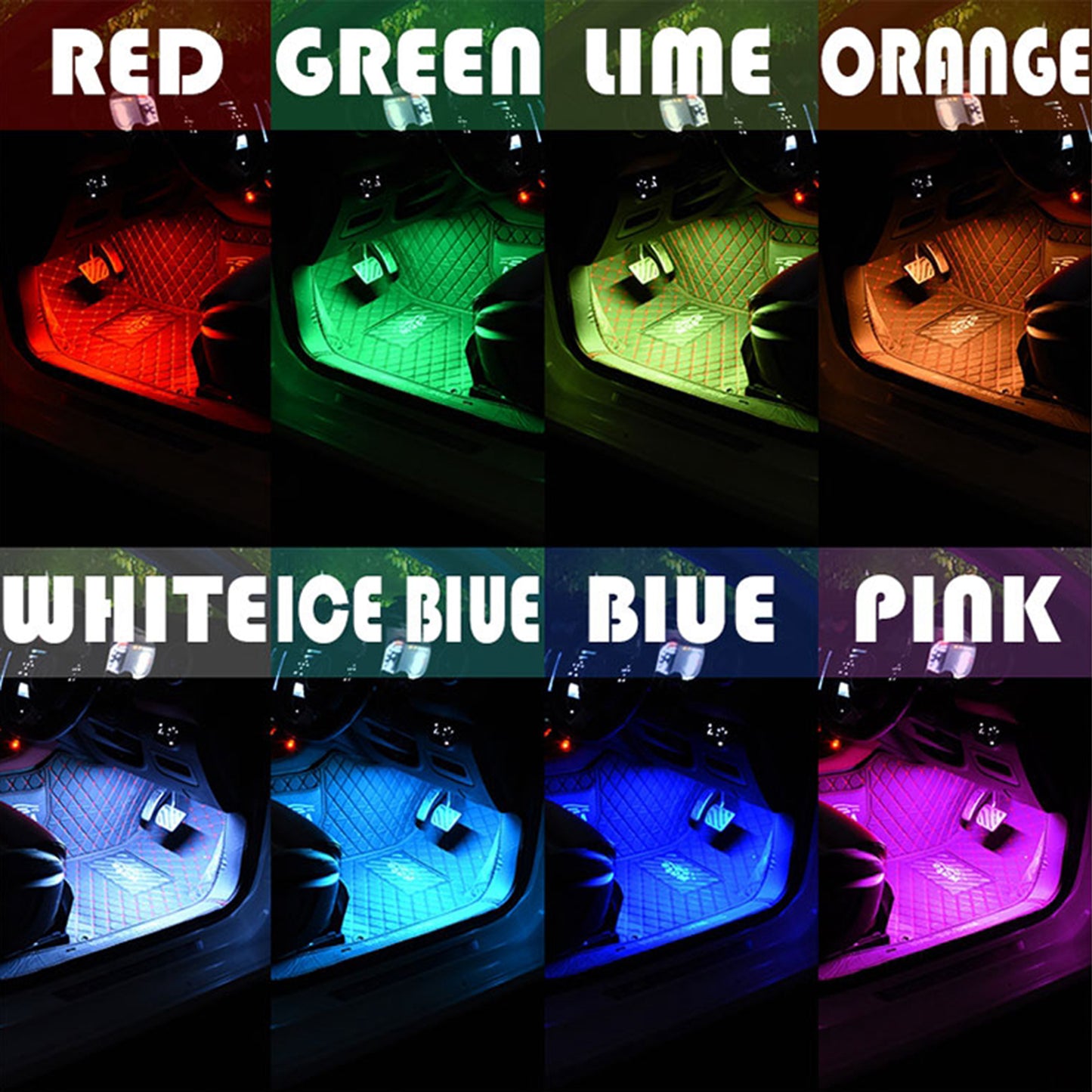 F11 Cigarette Lighter 12V Car RGB Ambient Light APP Control 48 LED Light Bar Strip with 2 Music Control Modes