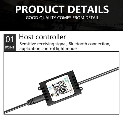 F11 Cigarette Lighter 12V Car RGB Ambient Light APP Control 48 LED Light Bar Strip with 2 Music Control Modes