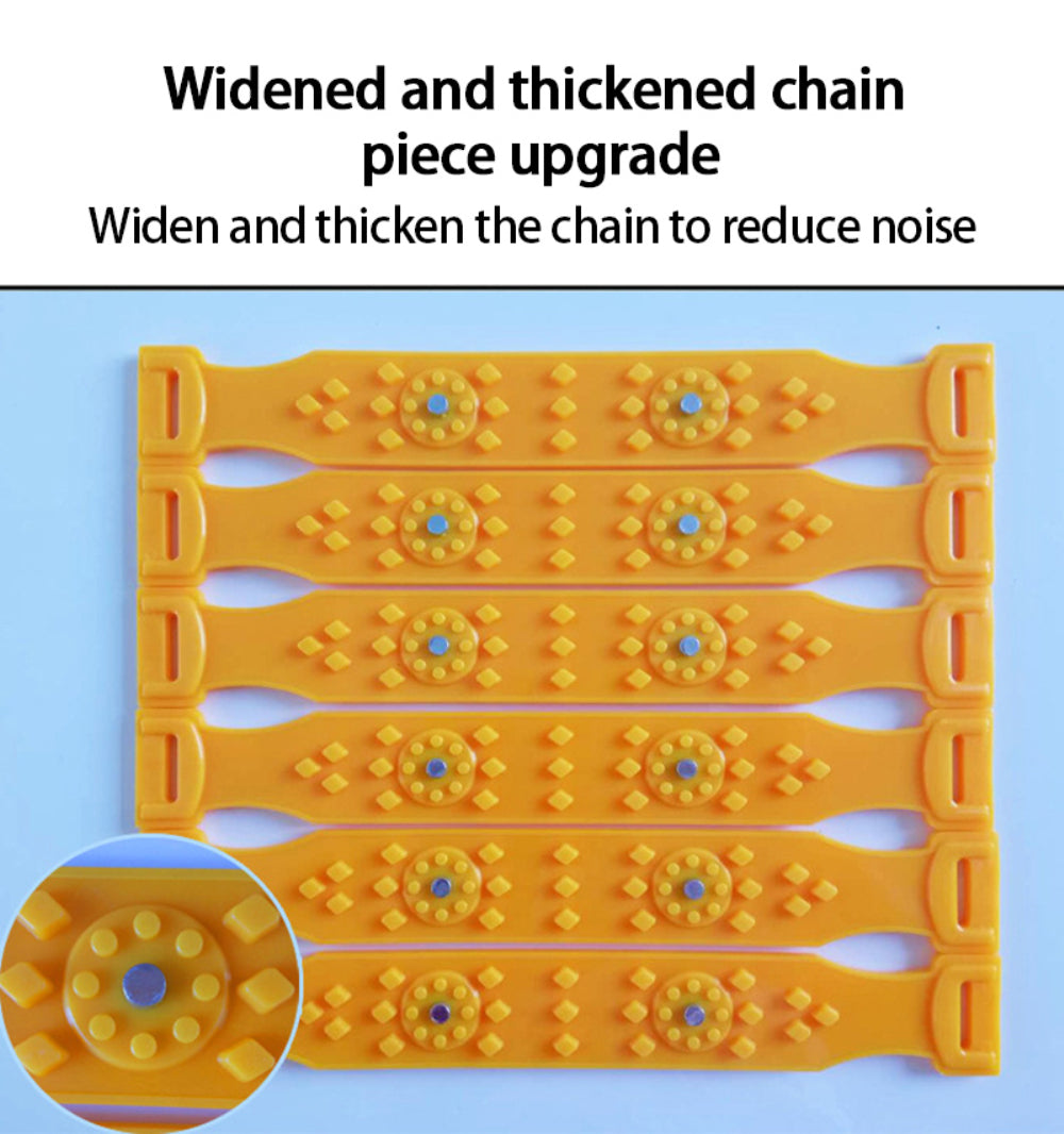 R-1539 10Pcs Winter Car Truck Tire Snow Chain TPU+Steel Anti-skid Widen Strap Vehicle Wheel Chain