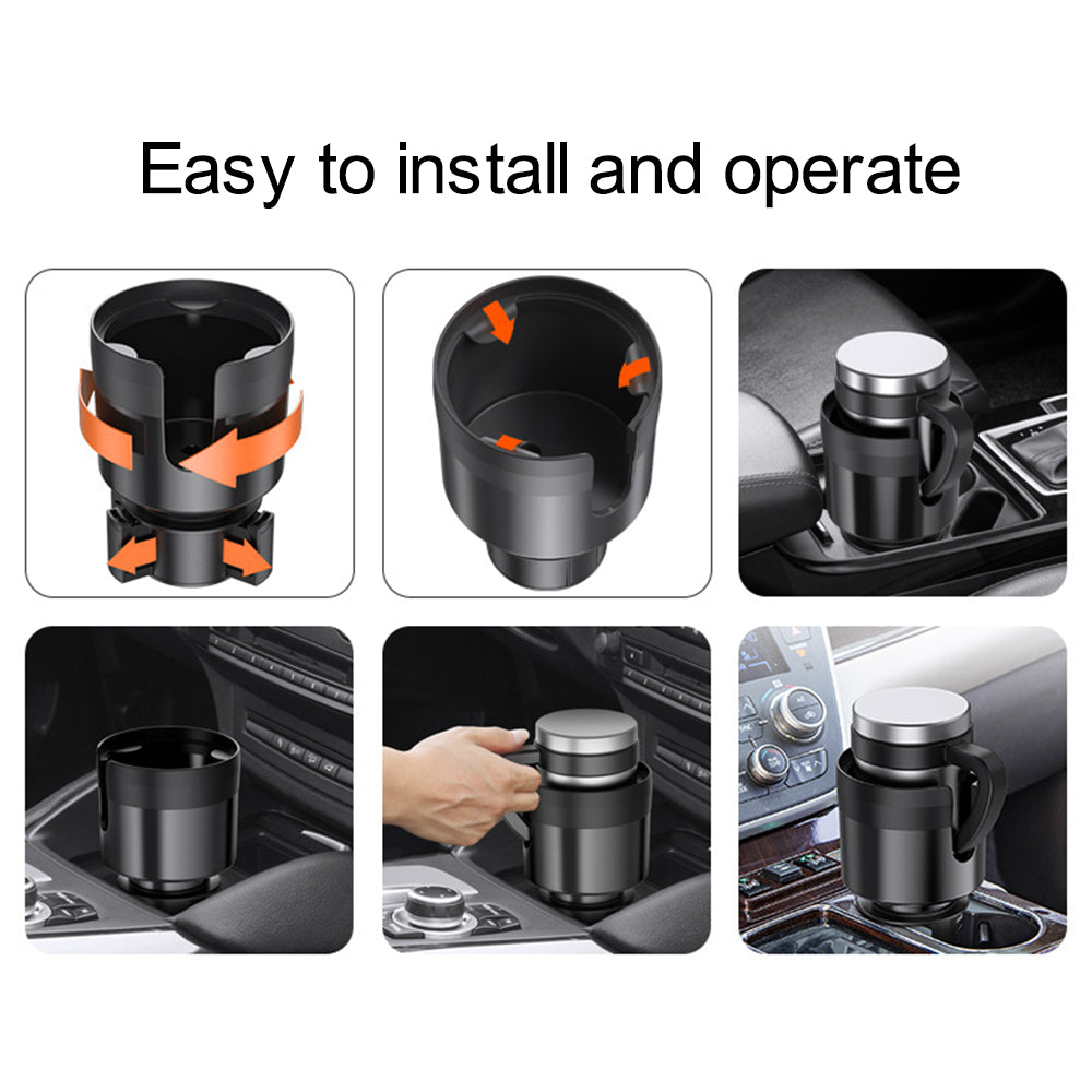 SD-1039 Plastic Car Cup Holder Expander Adapter with Adjustable Base for Drinks Mugs Bottles