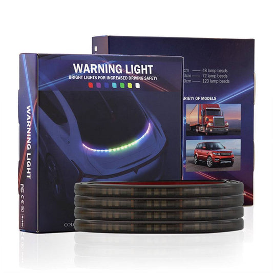 A15 150cm 5050 LED RGB Daytime Running Light Strip Car Front Bumper Grille Bluetooth APP Control Warning Light