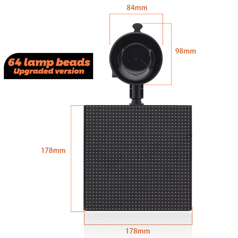 P64L Car LED Sign App Programmable Rear Windshield Scrolling Message LED Matrix Panel DIY Text Pattern Expression Screen
