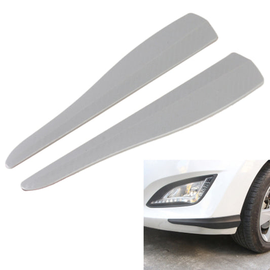 1 Pair Carbon Fiber Texture Car Front Bumper Protectors Anti-Collision Adhesive Silicone Strips, Size L