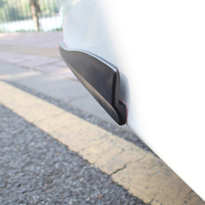 1 Pair Carbon Fiber Texture Car Front Bumper Protectors Anti-Collision Adhesive Silicone Strips, Size L