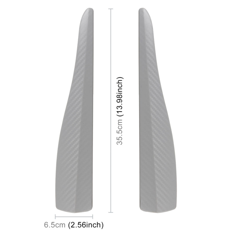 1 Pair Carbon Fiber Texture Car Front Bumper Protectors Anti-Collision Adhesive Silicone Strips, Size L
