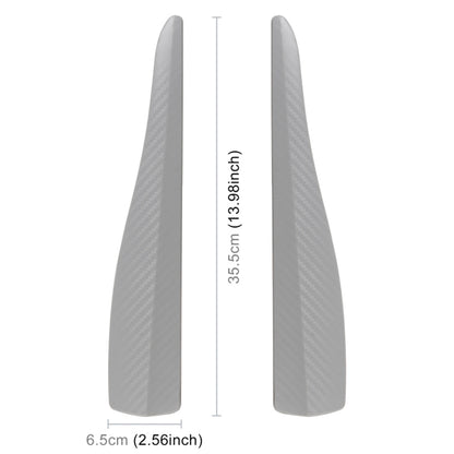 1 Pair Carbon Fiber Texture Car Front Bumper Protectors Anti-Collision Adhesive Silicone Strips, Size L