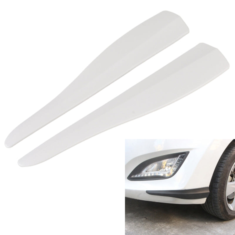 1 Pair Carbon Fiber Texture Car Front Bumper Protectors Anti-Collision Adhesive Silicone Strips, Size L