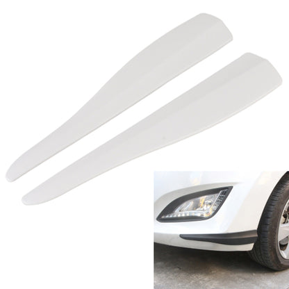 1 Pair Carbon Fiber Texture Car Front Bumper Protectors Anti-Collision Adhesive Silicone Strips, Size L