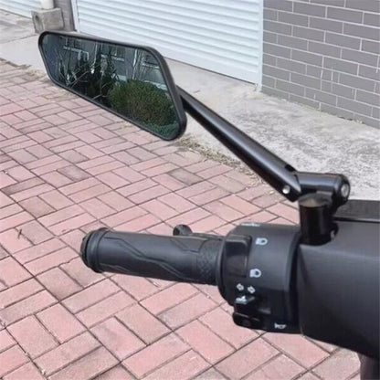 1 Pair Motorcycle E-bike Rearview Mirror CNC Aluminum Alloy + Glass Motorbike Rear View Mirror
