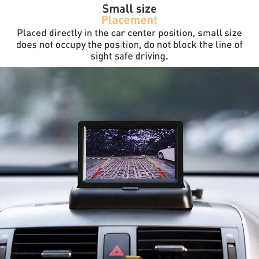 4.3 inch Foldable TFT-LCD Backup Camera Monitor Rear View Reverse Display Screen Car License Plate Camera for Parking
