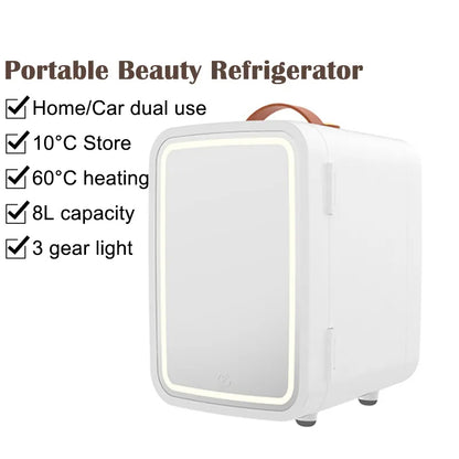 Car Refrigerator 8L Mini Dual Purpose Cooler Warmer Fridge AC / DC Small Refrigerator for Home Car Food Makeup