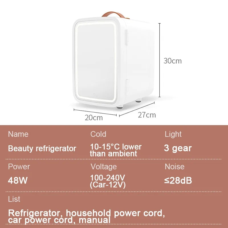 Car Refrigerator 8L Mini Dual Purpose Cooler Warmer Fridge AC / DC Small Refrigerator for Home Car Food Makeup