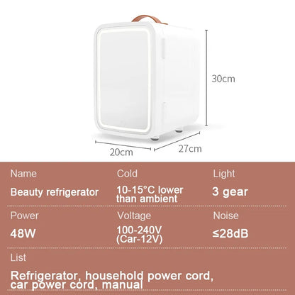 Car Refrigerator 8L Mini Dual Purpose Cooler Warmer Fridge AC / DC Small Refrigerator for Home Car Food Makeup