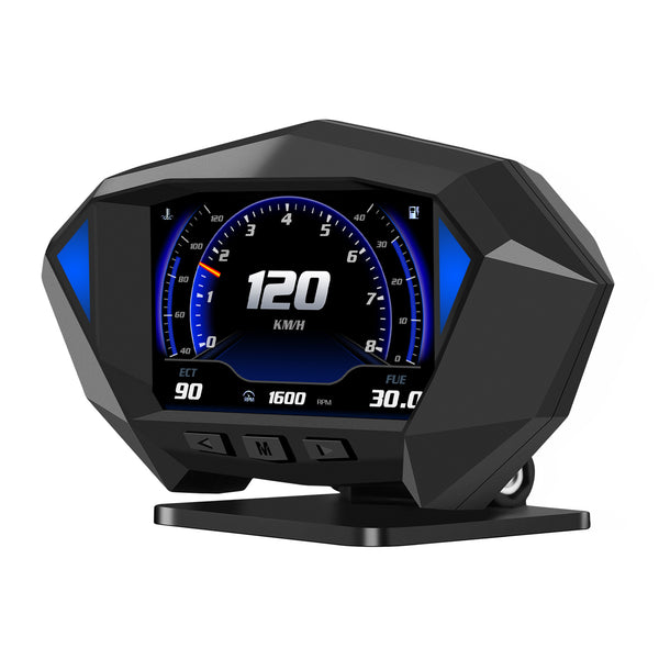 P1 3.5 inch LCD Car HUD Head Up Display Speed Detector Slope Meter Plastic OBD2+GPS Smart Driving Computer