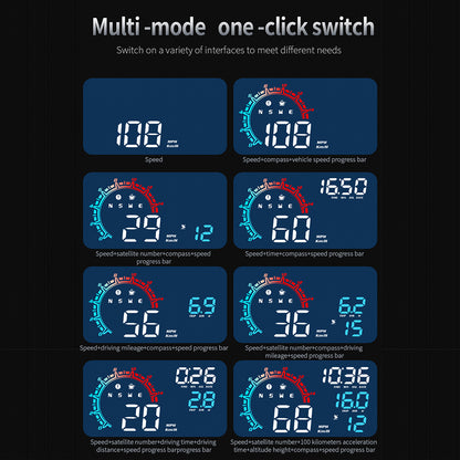 G11 Universal GPS HUD Head Up Display Speed Instrument with Overspeed Alarm for Oil Fuel Electric Hybrid Vehicle