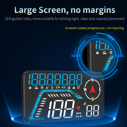 G12 HUD GPS Digital Car Speedometer Windshield Suction Cup Mount Head-Up Display