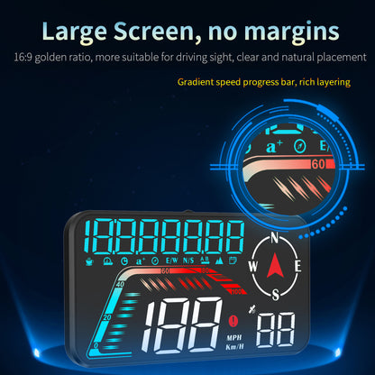 G12 HUD GPS Digital Car Speedometer Windshield Suction Cup Mount Head-Up Display