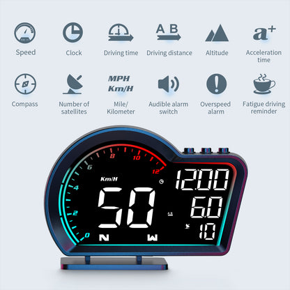 G16 Head Up Display Auto Speedometer Digital Odometer Alarm Reminder GPS HUD Gauge