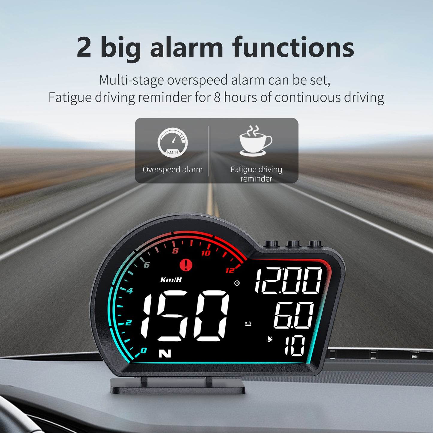 G16 Head Up Display Auto Speedometer Digital Odometer Alarm Reminder GPS HUD Gauge