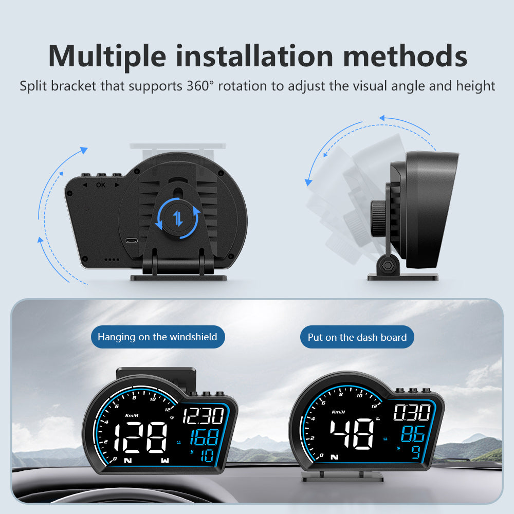 G16 Head Up Display Auto Speedometer Digital Odometer Alarm Reminder GPS HUD Gauge