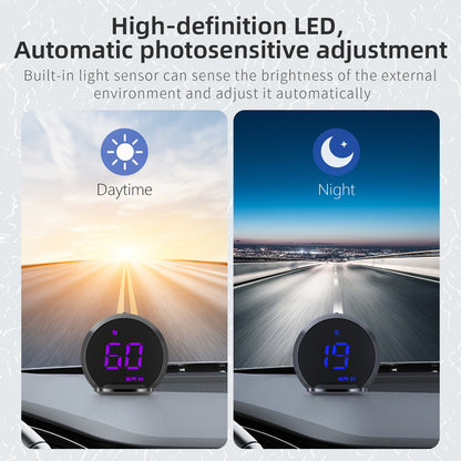 G13 Universal Head Up Display Car HUD 7-Color Digital Speedometer Alarm Reminder GPS System