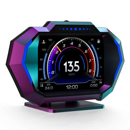 P24 Car Head Up Display OBD + GPS HUD On Board Computer Digital Speedometer with Ambient Light