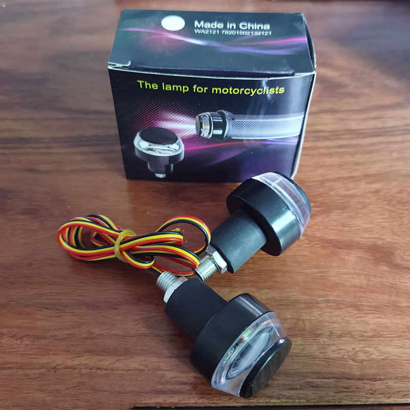 K06 1 Pair Motorcycle Handlebar End Lights Motorcycle Turn Signal Light Grip Bar Plugs