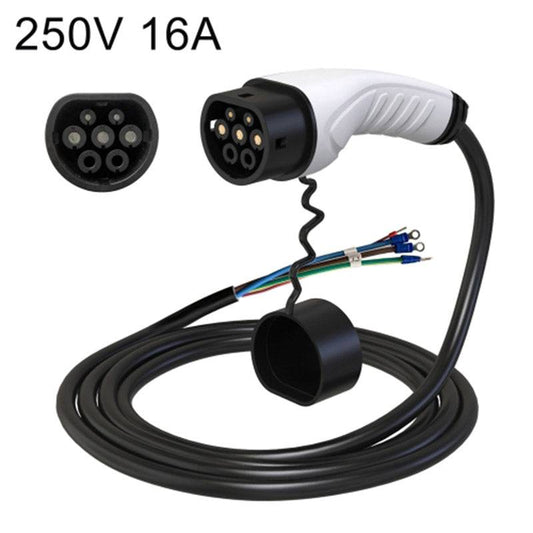 EU Plug 7-pin 250V 16A Electric Car Charger Adapter New Energy Automobile Charging Parts with 5m Cable