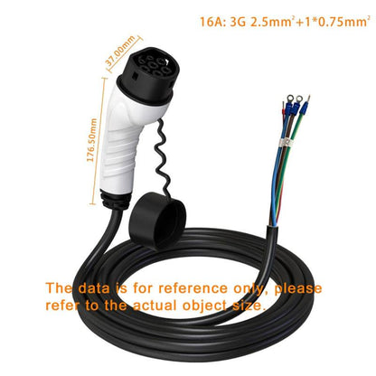 EU Plug 7-pin 250V 16A Electric Car Charger Adapter New Energy Automobile Charging Parts with 5m Cable