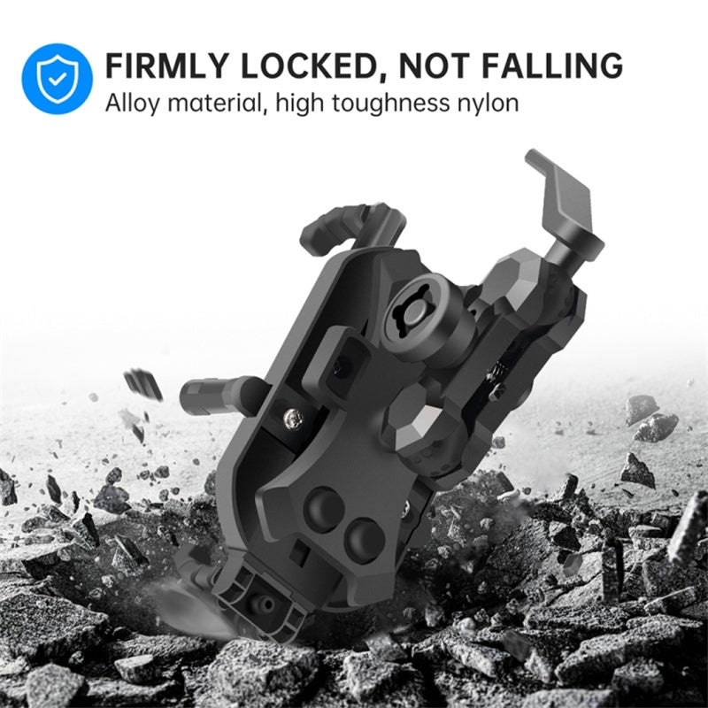 360 Degree Rotation Motorcycle Rearview Mirror Mount Mobile Phone Holder with Anti-theft Knob