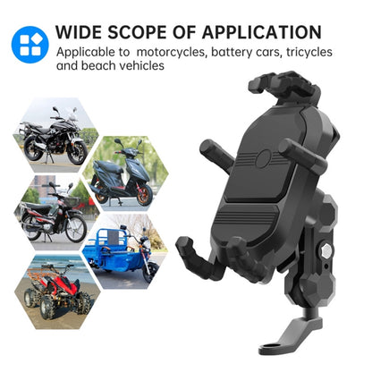 360 Degree Rotation Motorcycle Rearview Mirror Mount Mobile Phone Holder with Anti-theft Knob