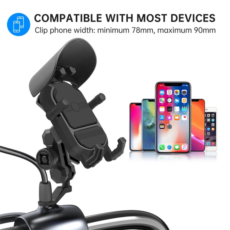 360 Degree Rotation Motorcycle Rearview Mirror Mount Mobile Phone Holder with Anti-theft Knob