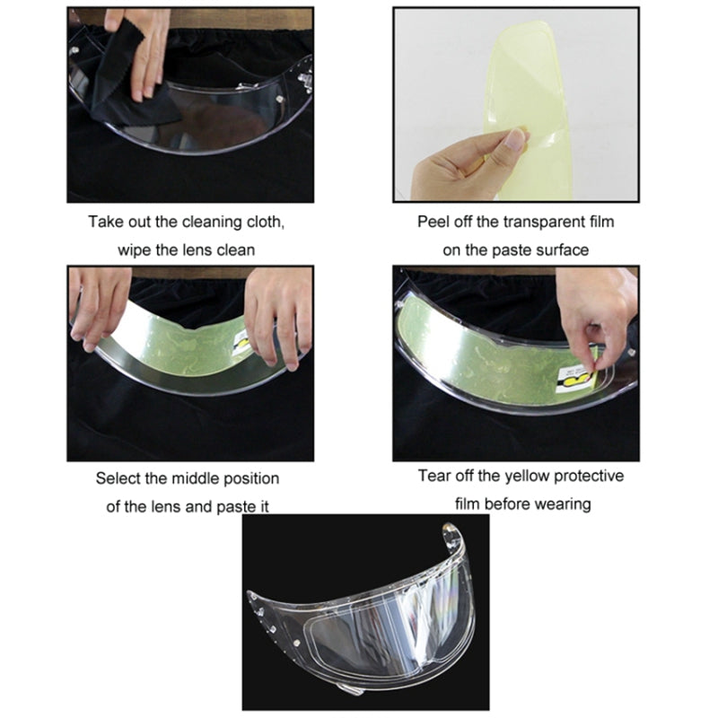 SOMAN Universal Motorcycle Helmet Anti-fog Film UV Protection Shield Sticker