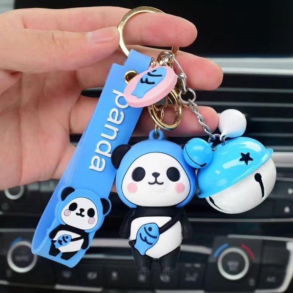 Cute Panda Large Bell Pendant Keychain Car Key Bag Decor Pendant Hanging Ornament