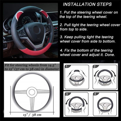 38cm Round Cute Rabbit Women Car Steering Wheel Cover Artificial Leather Anti-skid Steering Wheel Sleeve