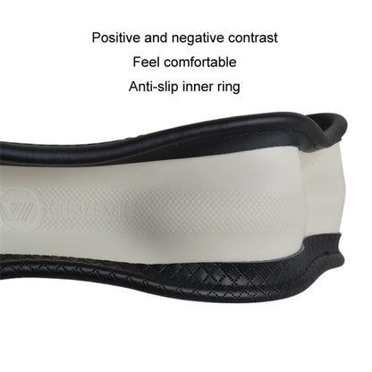Universal 38cm Car Steering Wheel Cover Embossing Genuine Cow Leather Wheel Sleeve Protector, Round Type