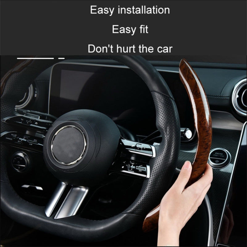 38cm Car Steering Wheel Cover PVC Mahogany Wood Effect Snap-in Type Wheel Sleeve Protector